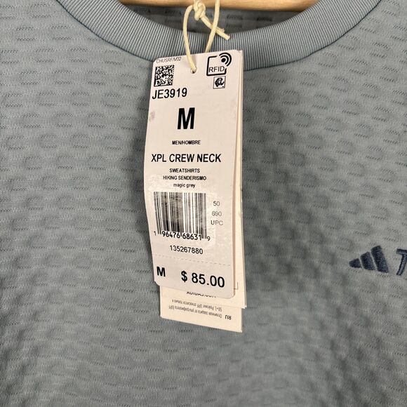 adidas Terrex Xploric Crewneck Sweater Magic Grey Mens Size Medium JE3919 NWT - Picture 4 of 7